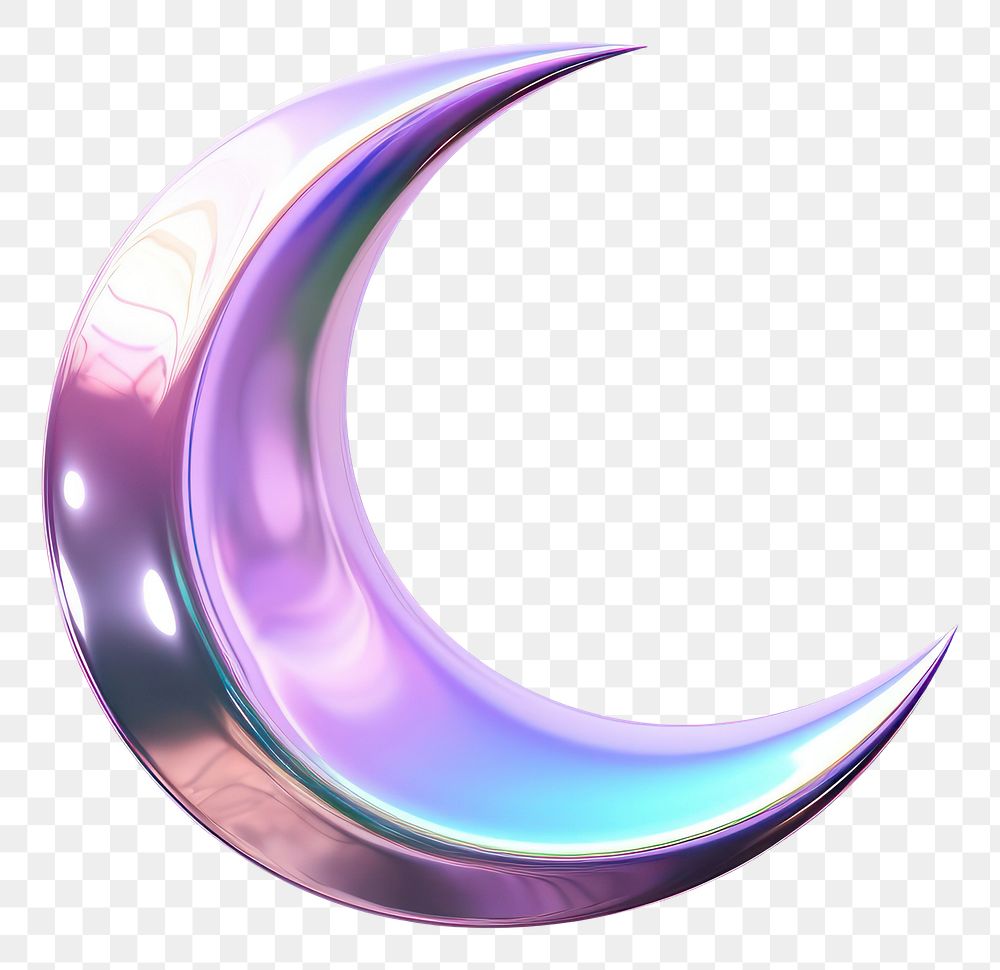 PNG Crescent moon iridescent nature night white background.