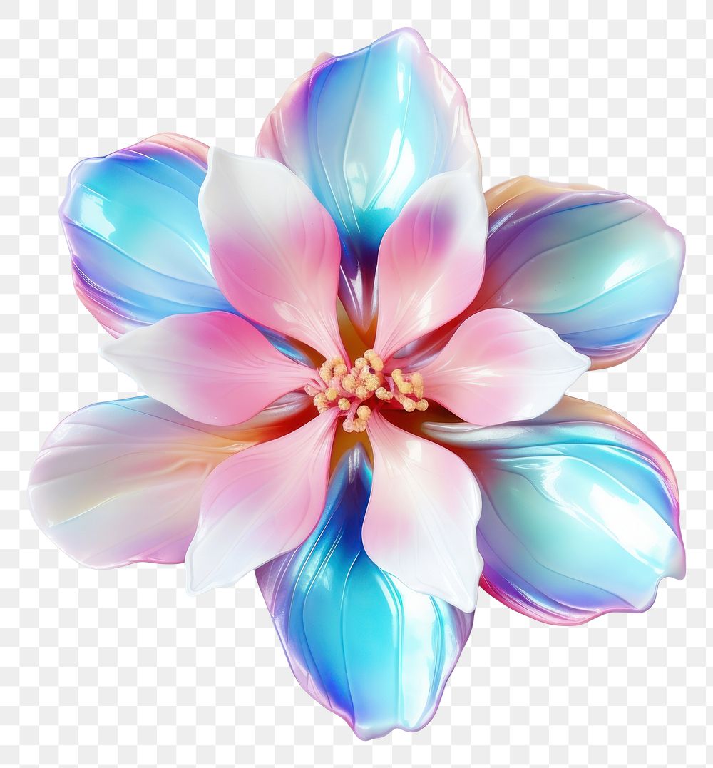 PNG Blossom iridescent jewelry flower petal.