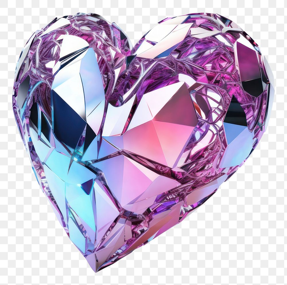 PNG Broken heart iridescent gemstone jewelry white background.