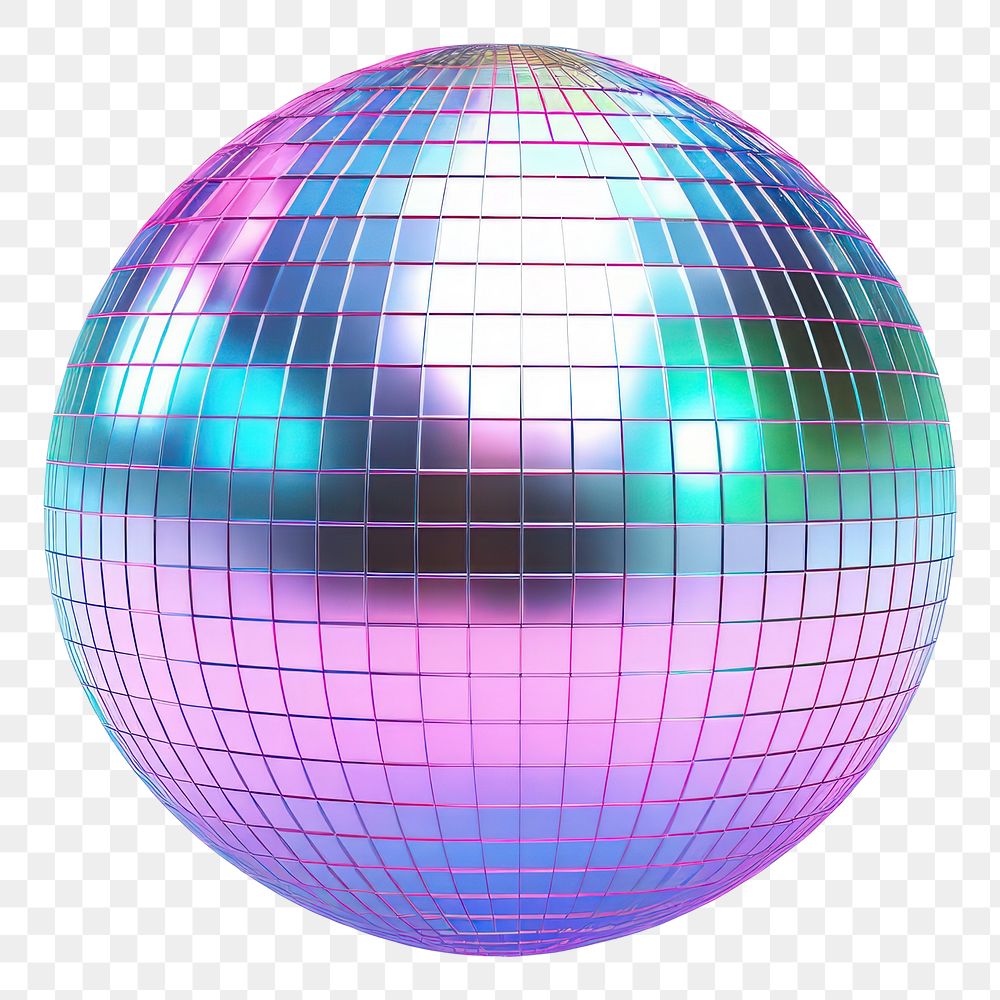 PNG Disco ball iridescent sphere white background celebration