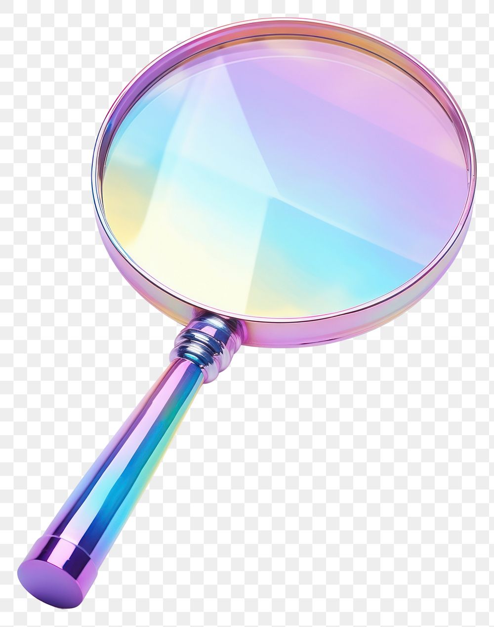 PNG Magnifying glass iridescent white background reflection refraction.