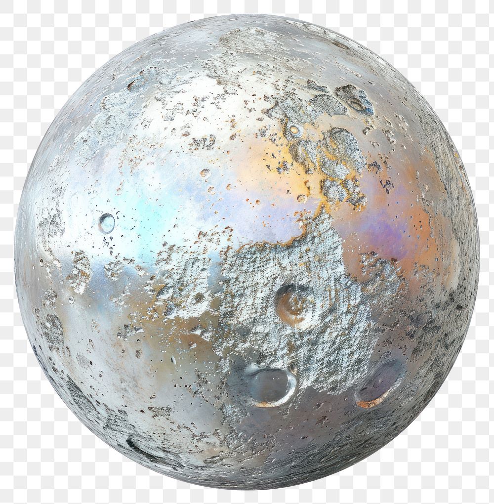 PNG Full moon iridescent sphere space metal
