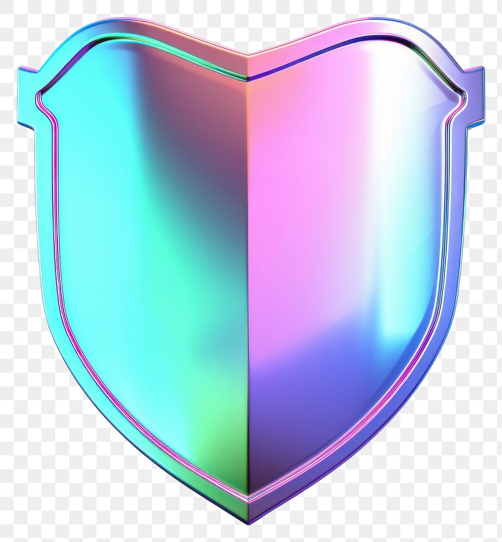 PNG Shield iridescent white background protection security.