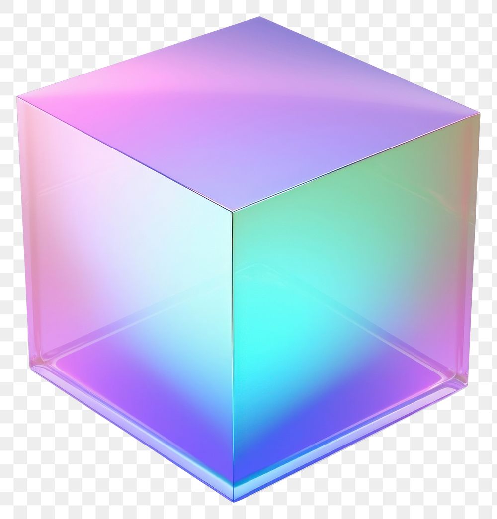 PNG Square iridescent white background refraction technology.