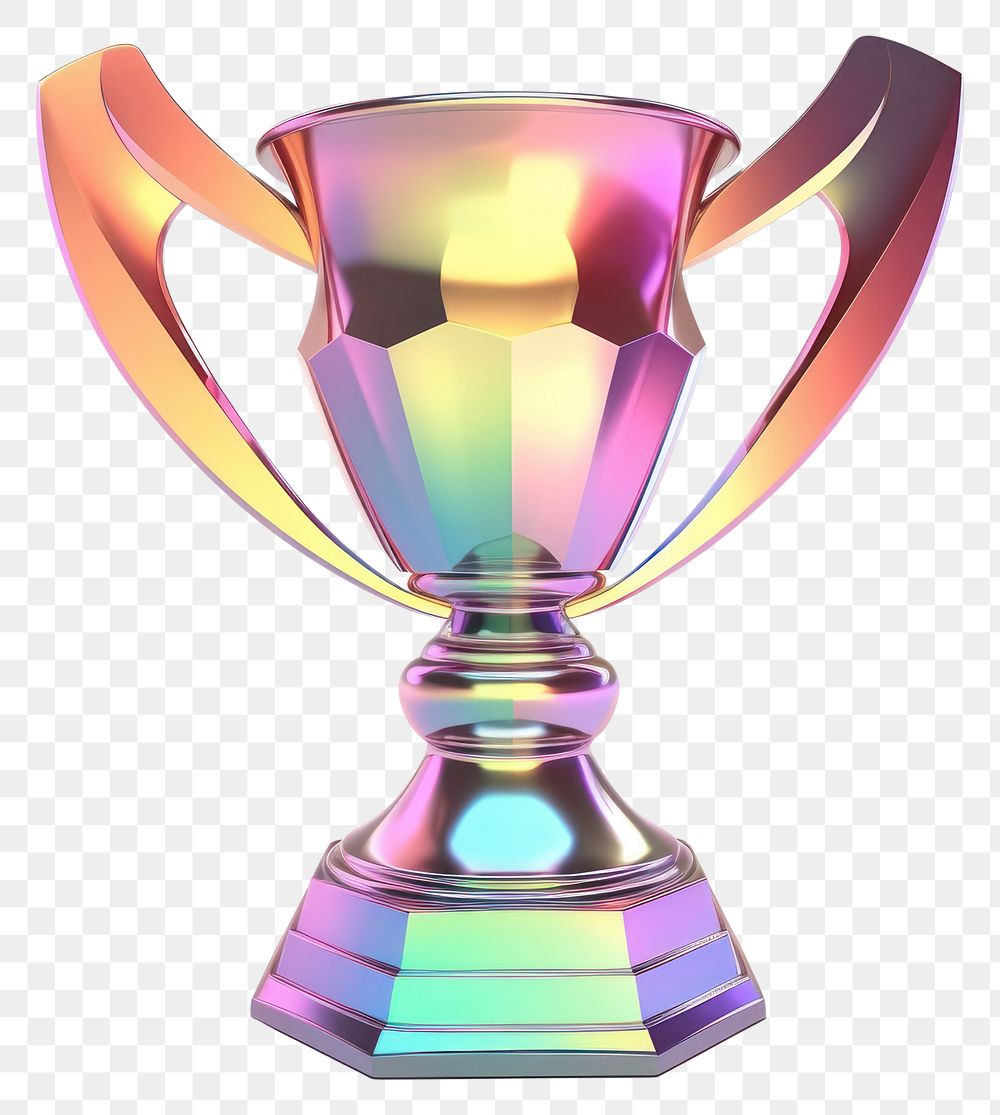 PNG Trophy iridescent white background achievement investment.