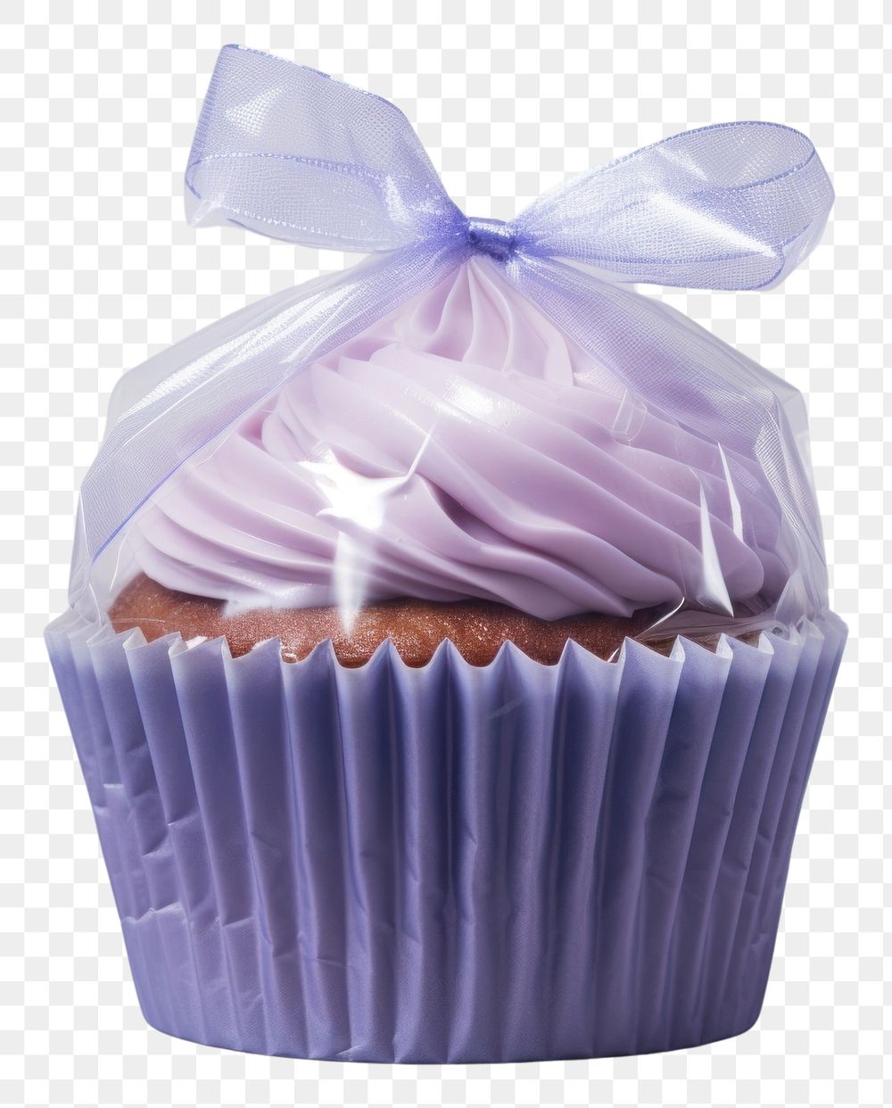 PNG  Plastic wrapping over a cupcake dessert icing food.