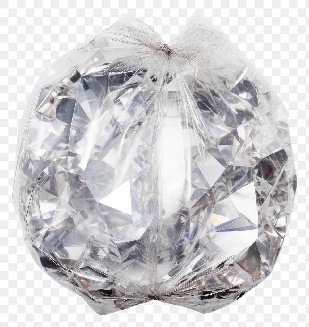 PNG  Plastic wrapping over a diamond gemstone jewelry crystal.