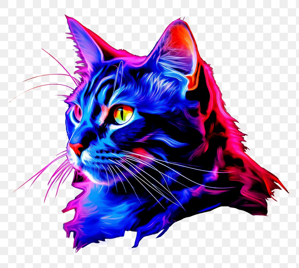 PNG  A cat purple light animal. AI generated Image by rawpixel.