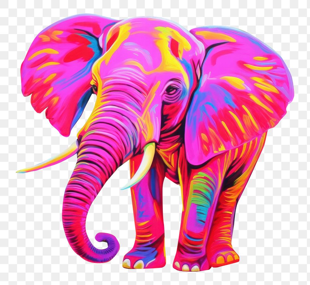 PNG  Elephant painting wildlife animal. AI generated Image by rawpixel.