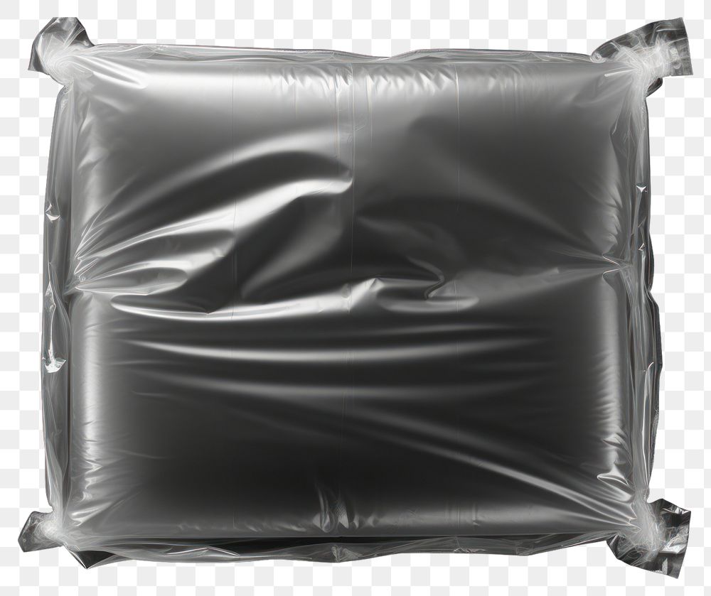 PNG Inflatable shockproof plastic wrap black bag black background.