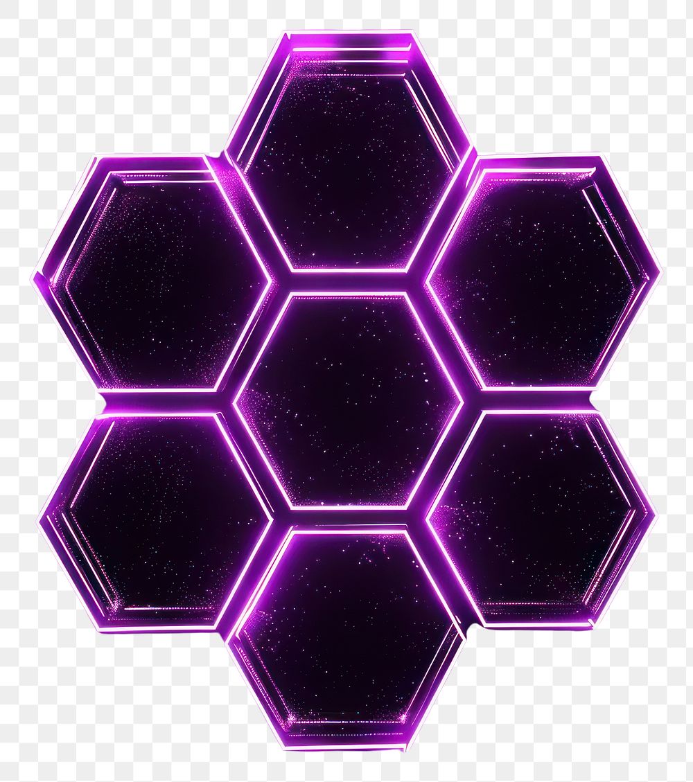 PNG Light hexagon purple technology pattern.