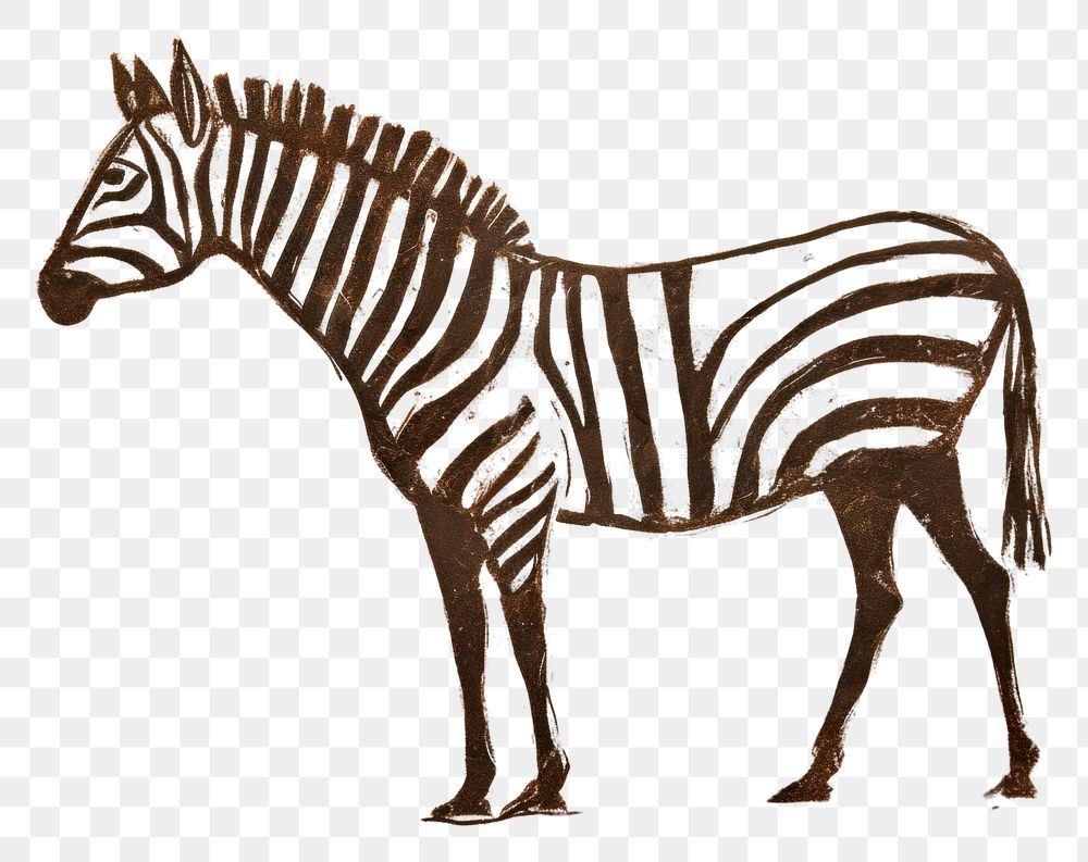 PNG Paleolithic cave art painting style of Zebra zebra wildlife ancient.