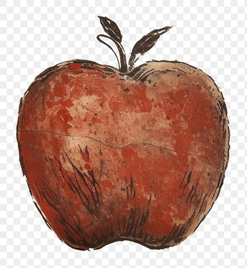 PNG Paleolithic cave art painting style of Apple apple backgrounds fruit.