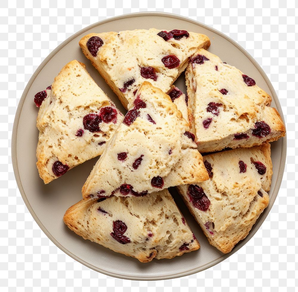 PNG A Plate of Cranberry Scones plate cranberry scone.