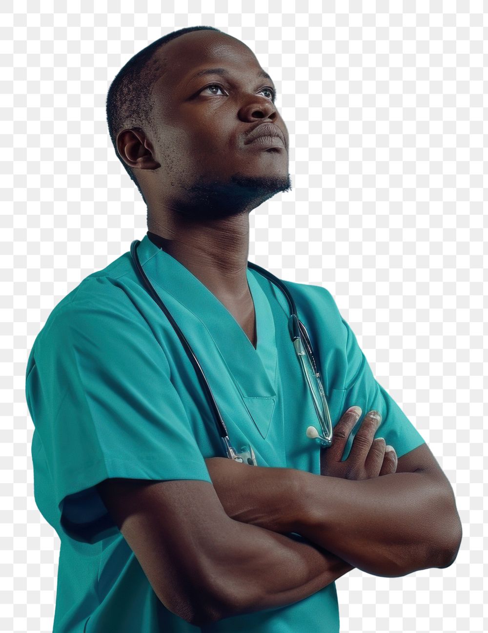 PNG Photo of African Male doctor looking adult male.
