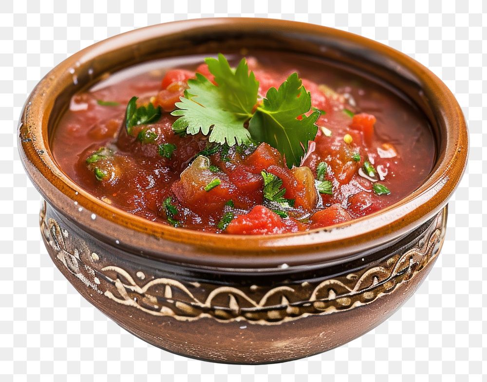 PNG Bowl of mexican salsa sauce food dish white background.
