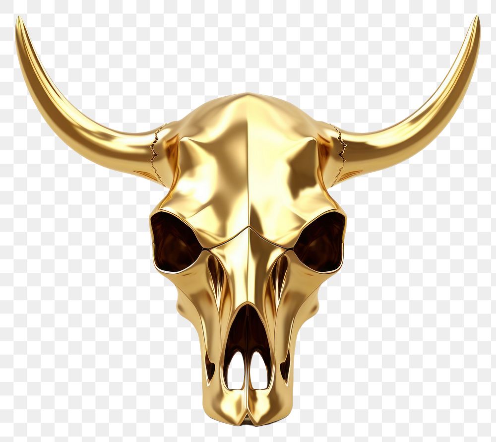 PNG Animal skull cattle mammal gold.