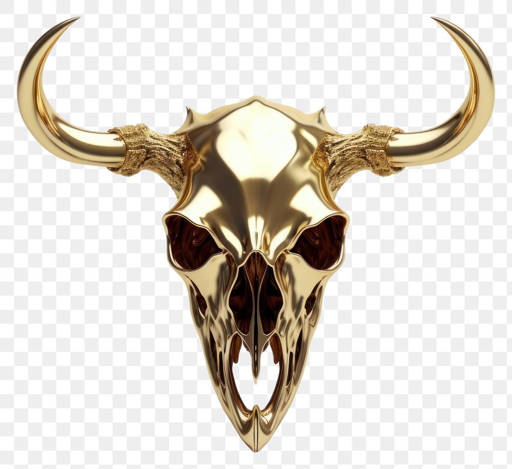 PNG Animal skull gold jewelry cattle.