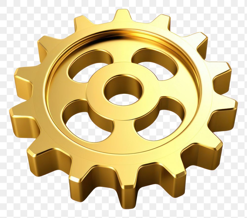 PNG Gear icon wheel gold white background.