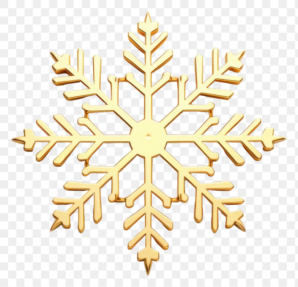 PNG Snowflake white gold white background