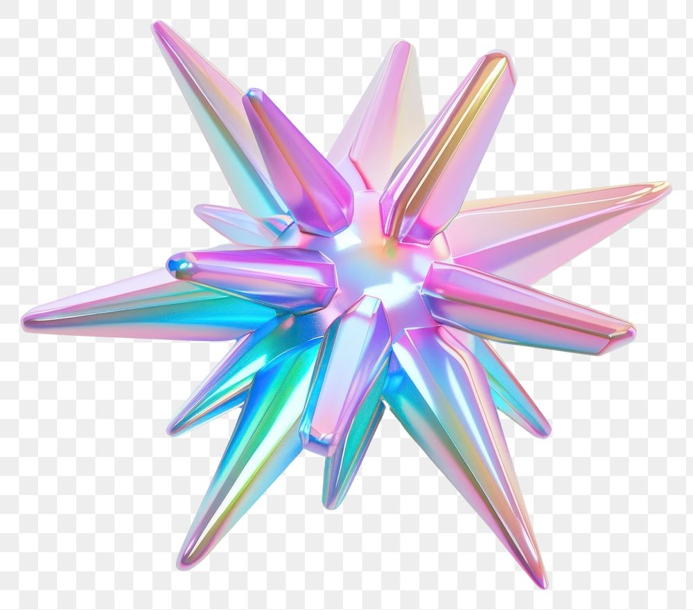 PNG Starburst shape iridescent white background illuminated accessories.