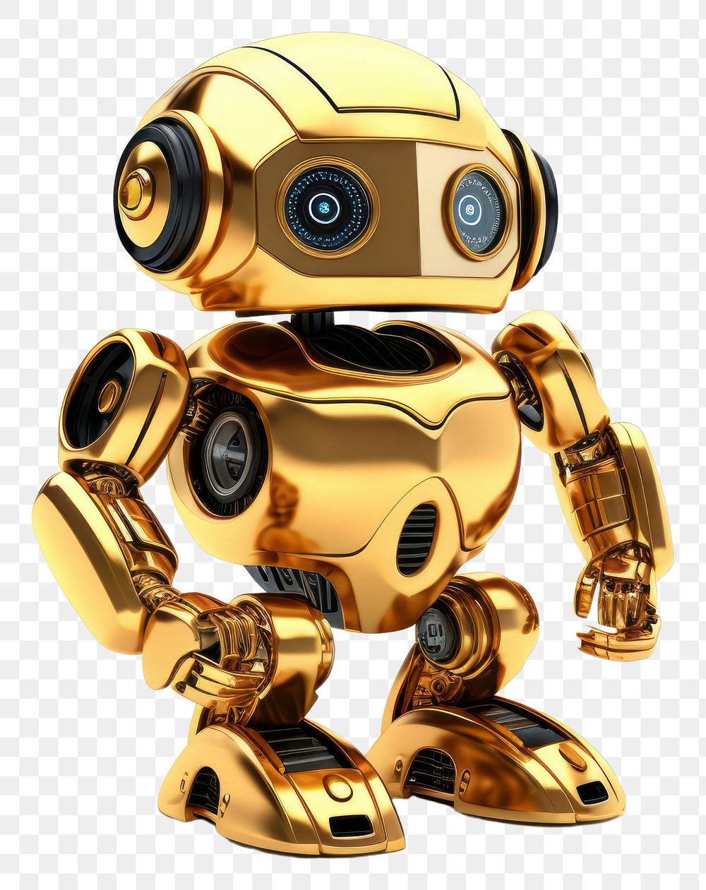 PNG Robot gold white background futuristic