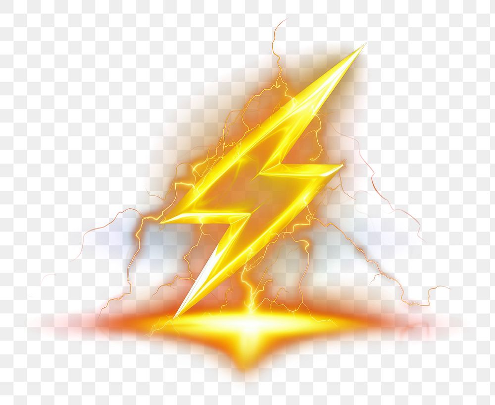 PNG  3D render neon lightning icon thunderstorm symbol yellow.