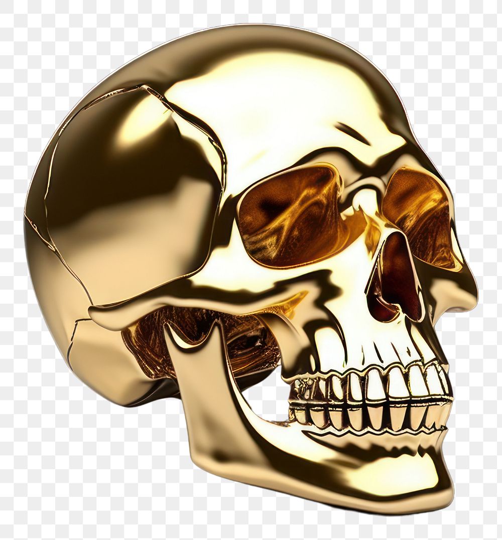 PNG Skull shiny gold anthropology.