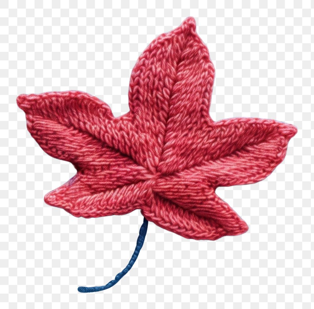 PNG A knit flower on denim pattern plant leaf. AI generated Image by rawpixel.