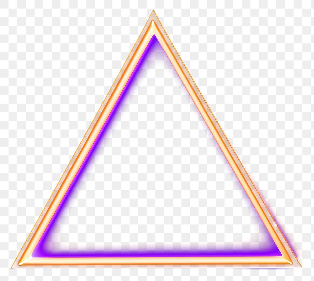 PNG Neon frame triangle black background single object.