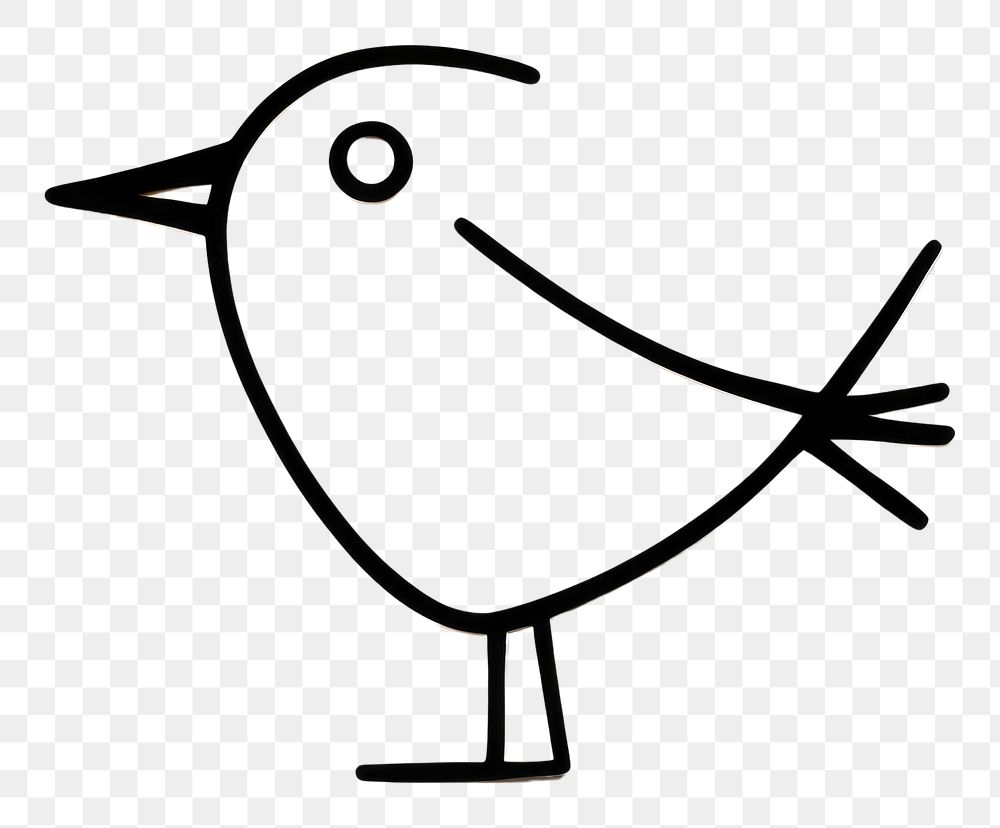 PNG Drawing of a bird animal white line.