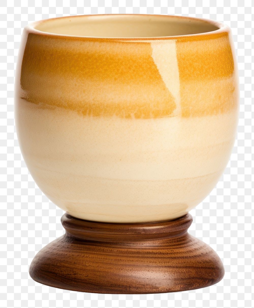 PNG Pottery off-white Egg cup pottery porcelain goblet.