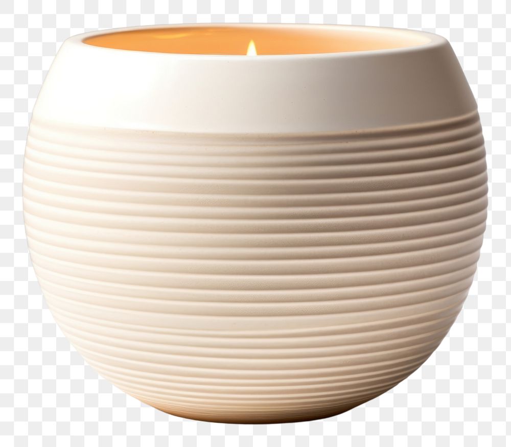PNG Pottery off-white Candleholder pottery porcelain bowl.