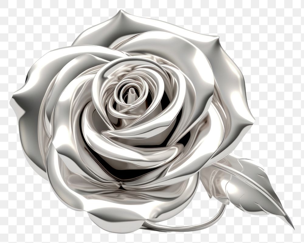 PNG Rose jewelry flower silver.