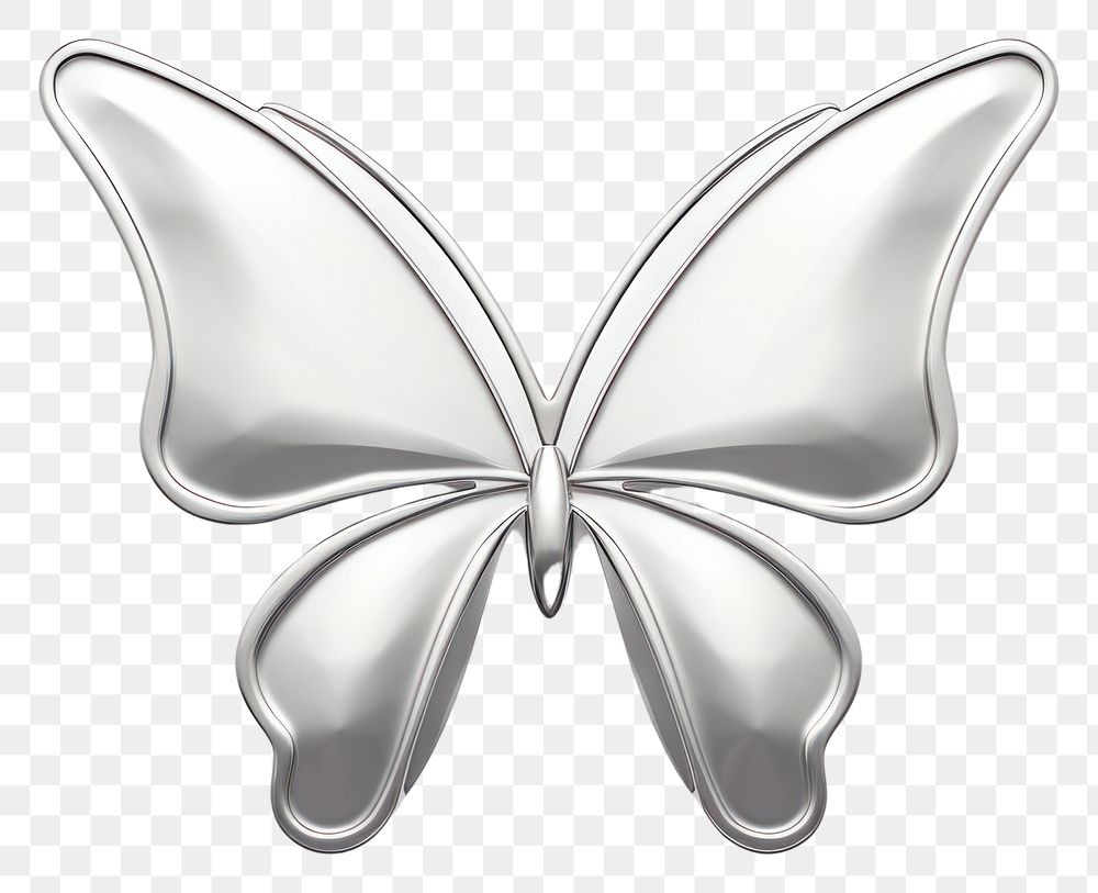 PNG Silver butterfly white white background