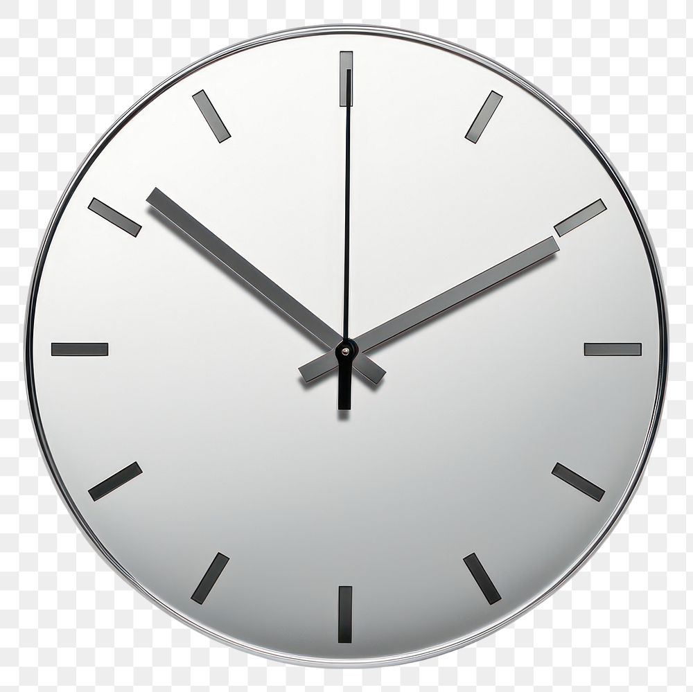 PNG Clock silver shape white background.