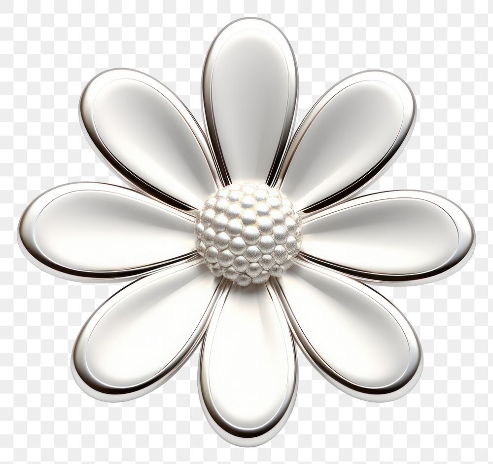 PNG Jewelry brooch silver daisy.
