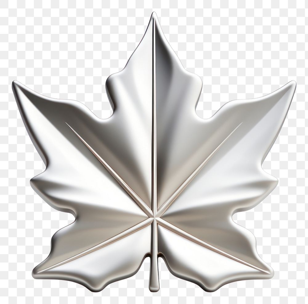 PNG Leaf silver shiny shape.