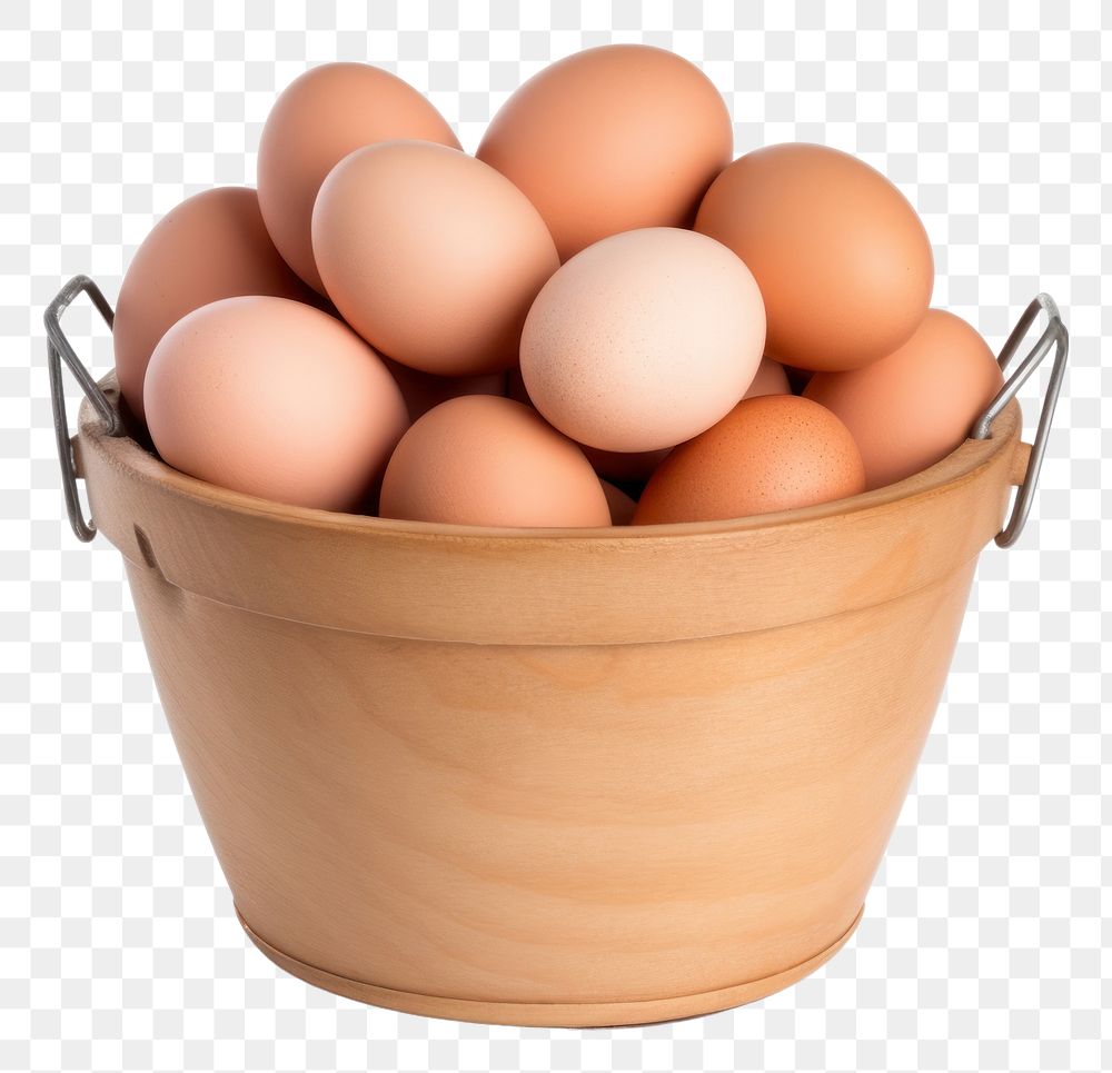 PNG Eggs in a bucket food white background ingredient. AI generated Image by rawpixel.