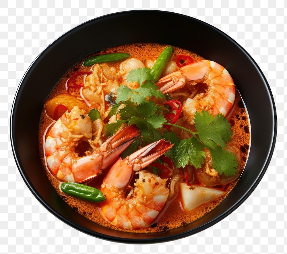 PNG Tom Yum Goong seafood shrimp plate.