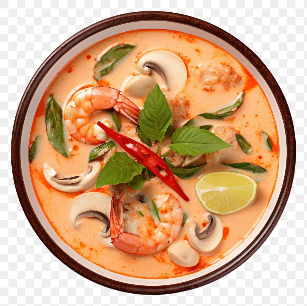 PNG Tom Yum Goong seafood plate soup.
