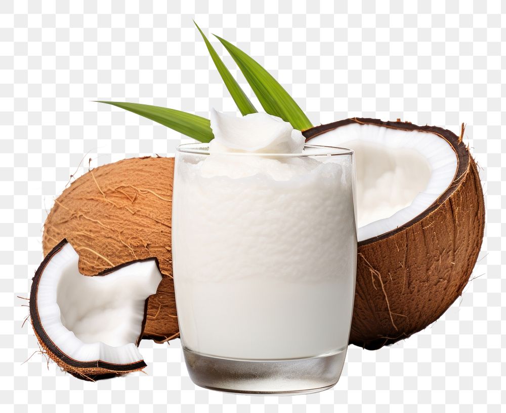 PNG Coconut cocktail fruit milk food.