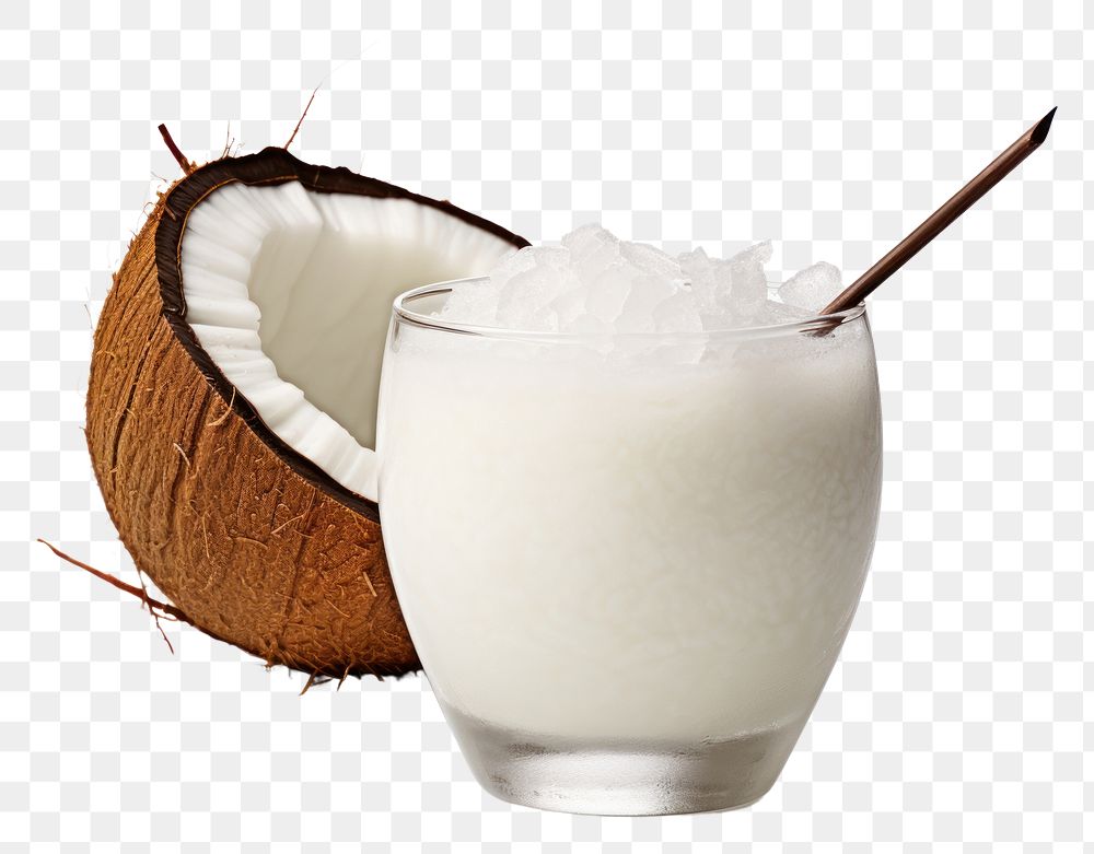 PNG Coconut cocktail fruit drink milk.