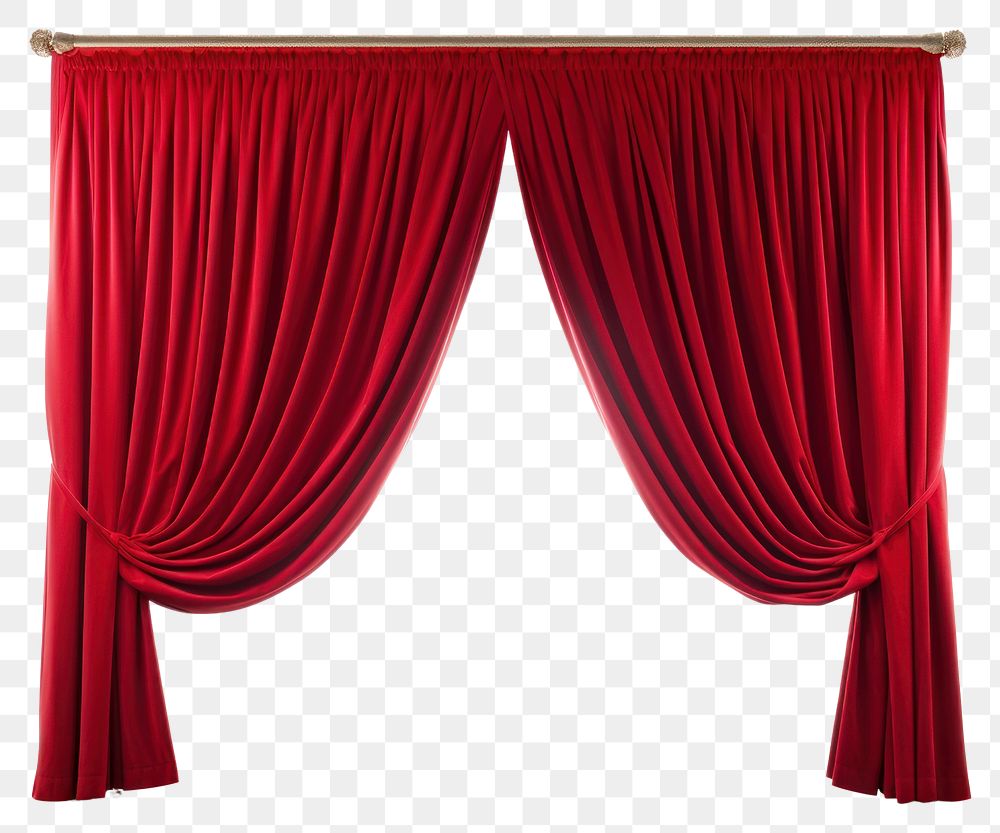 PNG Theatre curtain red white background.