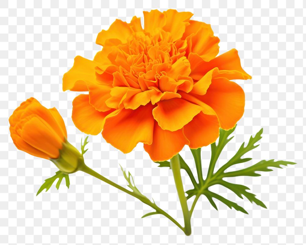PNG Orange flower marigold petal plant.