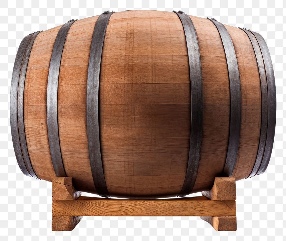 PNG Red wine barrel keg white background.