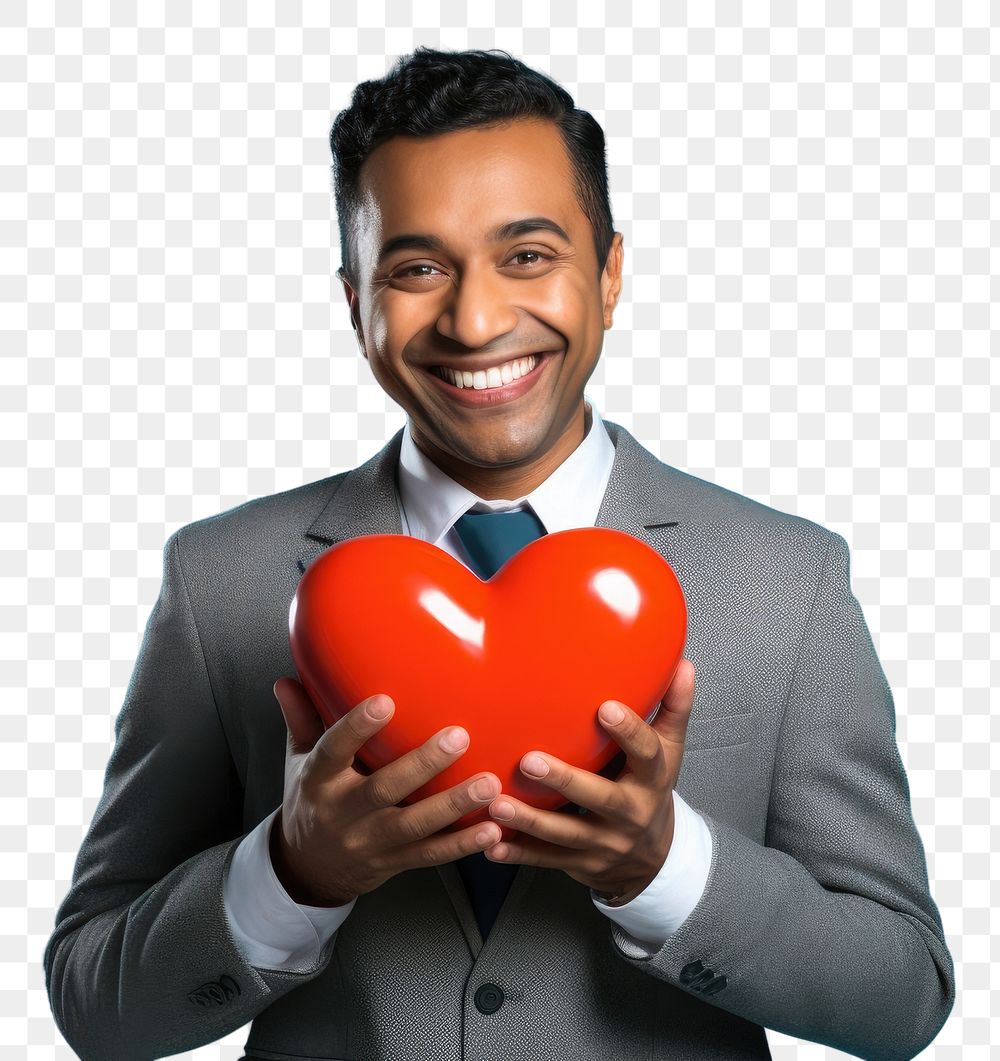 PNG Indian male holding a heart adult love celebration.