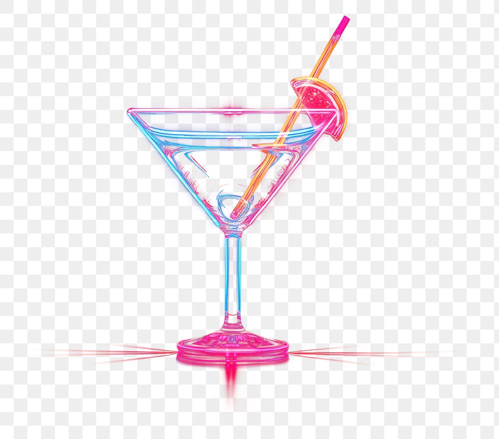 PNG Neon cocktail martini drink.