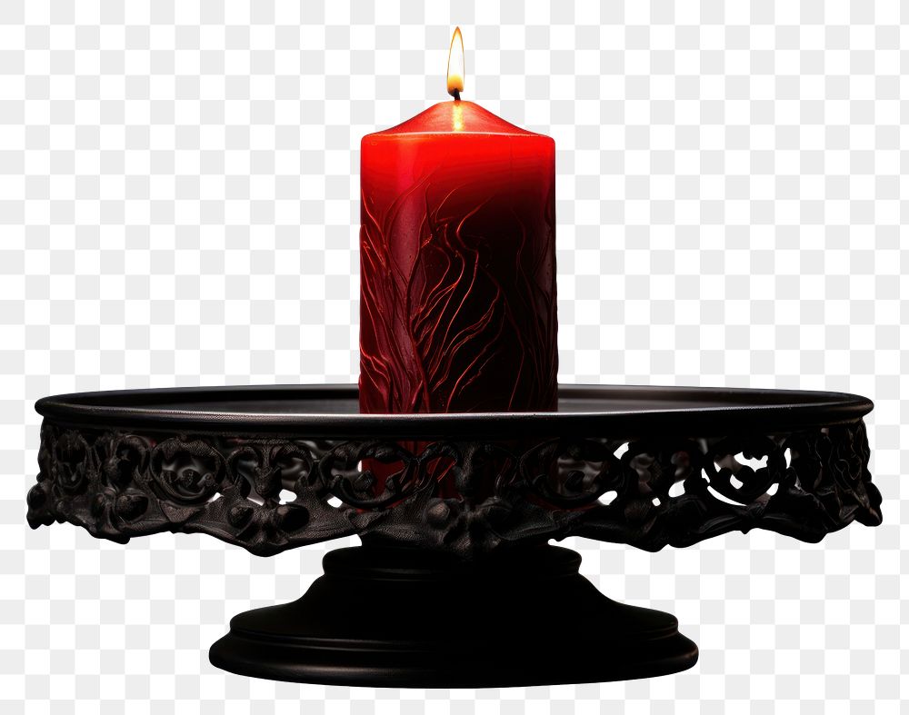 PNG Gothic candle black red.