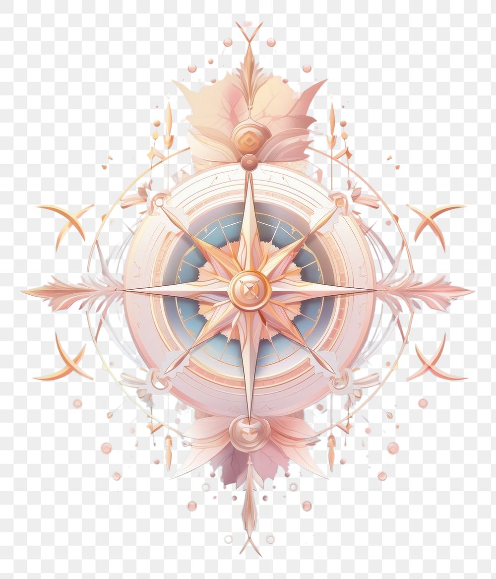 PNG Compass reflection chandelier pattern.